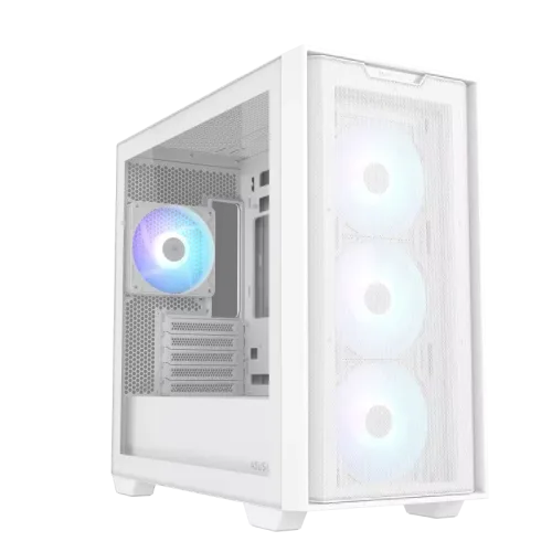 ASUS A21 PLUS mATX Mid Tower Gaming Casing — ARGB, White