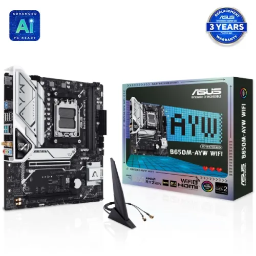 ASUS B650M-AYW WIFI Micro-ATX Motherboard — AMD AM5, DDR5