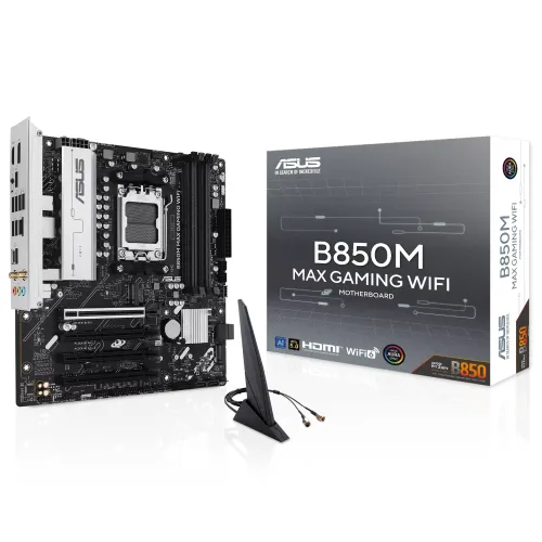 Asus B850M MAX GAMING WIFI Motherboard — AM5, Micro-ATX