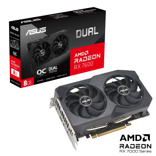 ASUS Dual Radeon RX 7600 V2 OC Edition Graphics Card — 8GB GDDR6