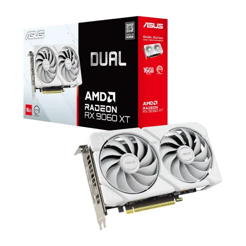 ASUS Dual Radeon RX 9060 XT Graphics Card — 16GB GDDR6, White Edition