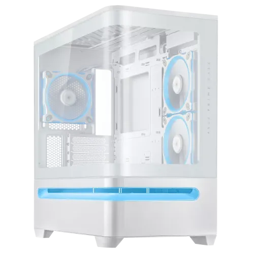ASUS Prime AP202 Mid Tower Gaming Casing — ARGB, Micro-ATX, White