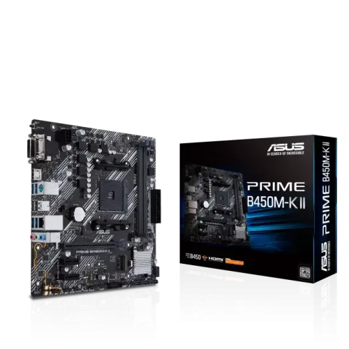 Asus PRIME B450M-K II Micro-ATX Motherboard — AMD AM4, DDR4
