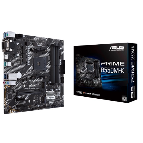 Asus Prime B550M-K Motherboard — AM4, Micro-ATX, AMD
