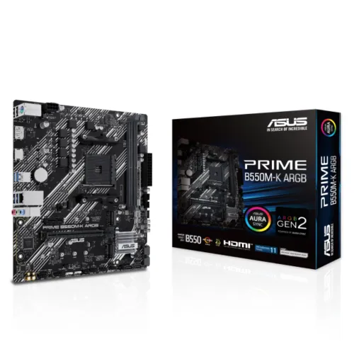 Asus PRIME B550M-K Motherboard — AMD AM4, Micro-ATX, ARGB