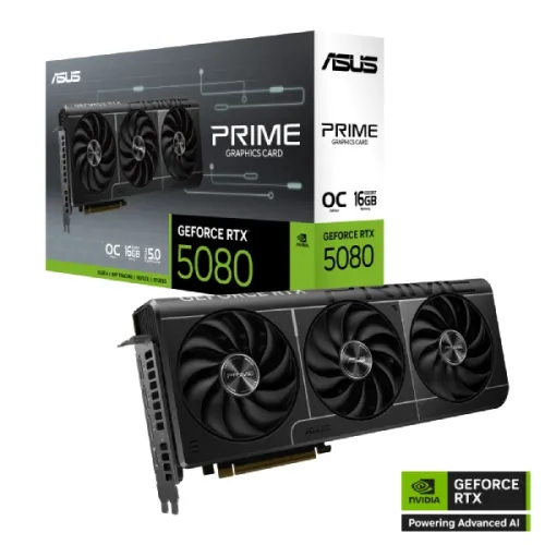 ASUS PRIME GeForce RTX 5080 Graphics Card — 16GB GDDR7, OC Edition