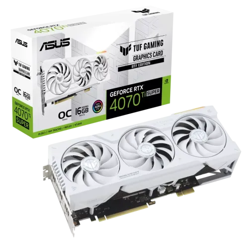 ASUS TUF Gaming GeForce RTX 4070 Ti SUPER BTF White OC Edition Graphics Card — 16GB GDDR6X