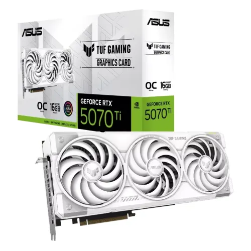 ASUS TUF Gaming GeForce RTX 5070 Ti OC Edition Graphics Card — 16GB GDDR7, White