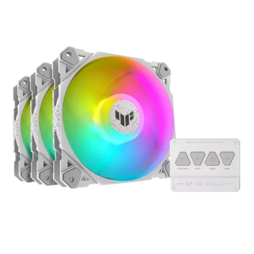 ASUS TUF Gaming TF120 ARGB Triple Casing Fan Kit — White, with ARGB Controller