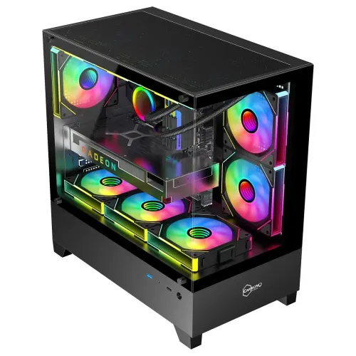 Carbono CG360TB Micro-ATX Mid Tower Gaming Casing — Black
