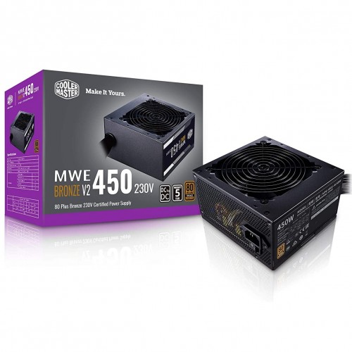 Cooler Master MWE 450W V2 Power Supply — Non-Modular, 80 Plus Bronze