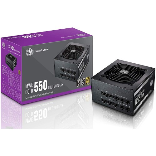 Cooler Master MWE 550 Power Supply — 550W, Full Modular, 80 Plus Gold Certified