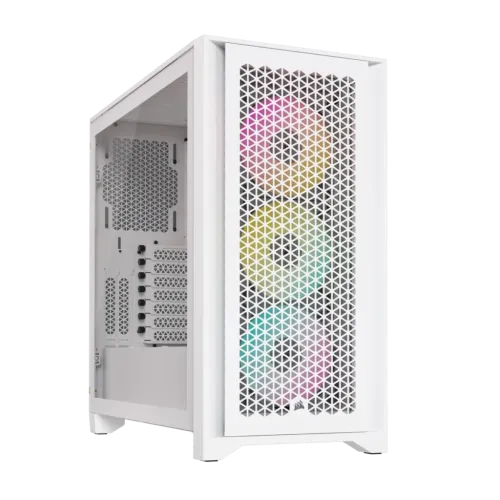 Corsair iCUE 4000D RGB AIRFLOW Mid-Tower ATX Casing — White