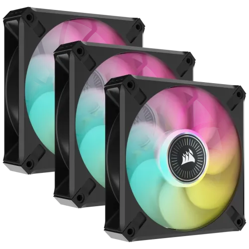 Corsair iCUE ML120 RGB ELITE Triple Fan Kit — Premium 120mm PWM Magnetic Levitation, with iCUE Lighting Node CORE