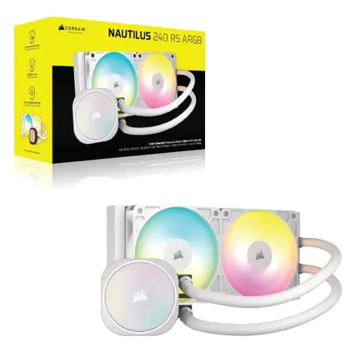 Corsair NAUTILUS 240 RS Liquid CPU Cooler — 240mm, ARGB, White