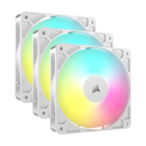 Corsair RS120 ARGB Casing Cooling Fan — 3-in-1, 120mm PWM, White