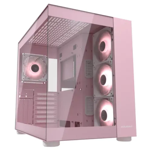 Cougar FV150 Dual Chamber Mid Tower ATX Gaming Casing — RGB, Pink