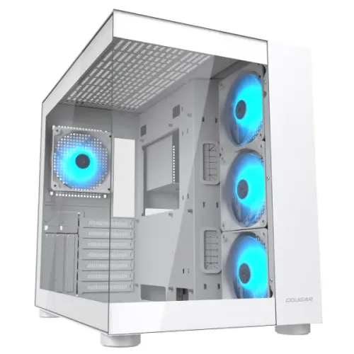 Cougar FV150 RGB Dual Chamber Gaming Casing White — Mid Tower ATX