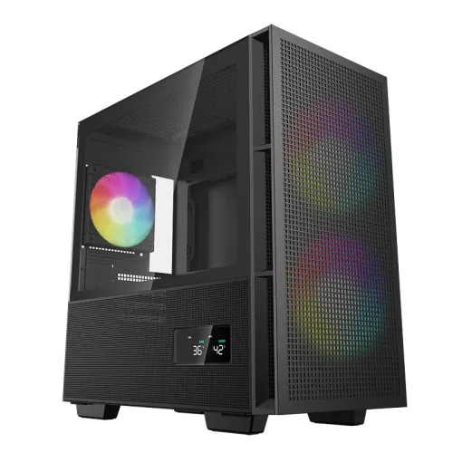 DeepCool CH360 Digital Mid-Tower Gaming Case — Micro-ATX, With Digital Display