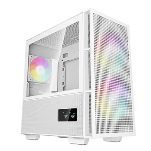 Deepcool CH360 Digital Mid-Tower Gaming Casing — mATX, White, Digital Display