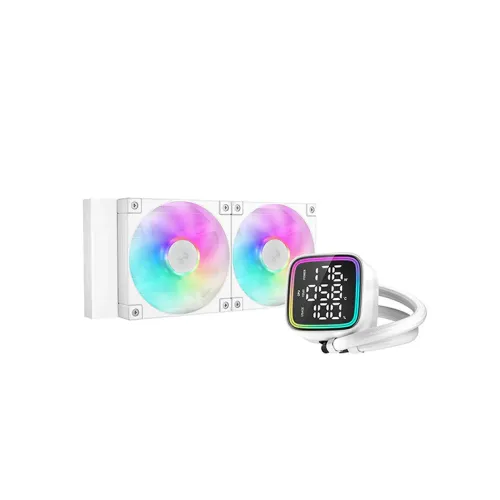 DeepCool LD240 Liquid CPU Cooler — 240mm ARGB, White, With Display