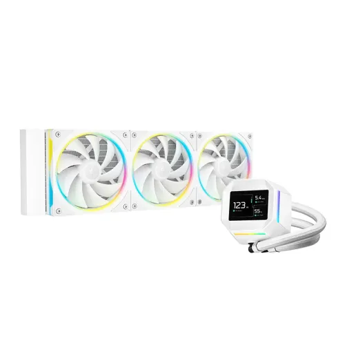 Deepcool LM360 Liquid CPU Cooler — 360mm, ARGB, White, With Display
