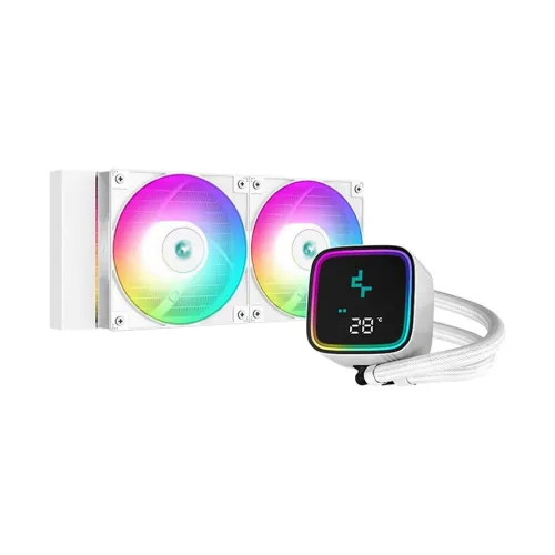 DeepCool LS520 SE Digital Liquid CPU Cooler — 240mm, ARGB, White, Display