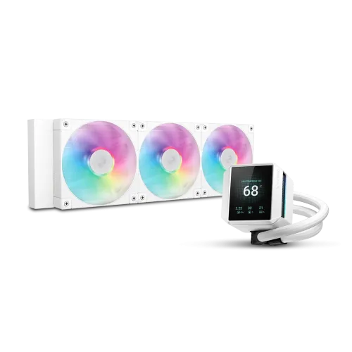 DeepCool MYSTIQUE 360 WH ARGB Liquid CPU Cooler — 360mm, with LCD Screen