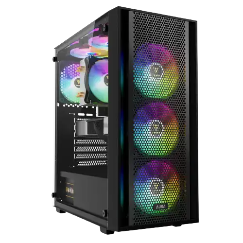 Gamdias AURA GC2 ELITE Mid-Tower Casing — Perforated, RGB
