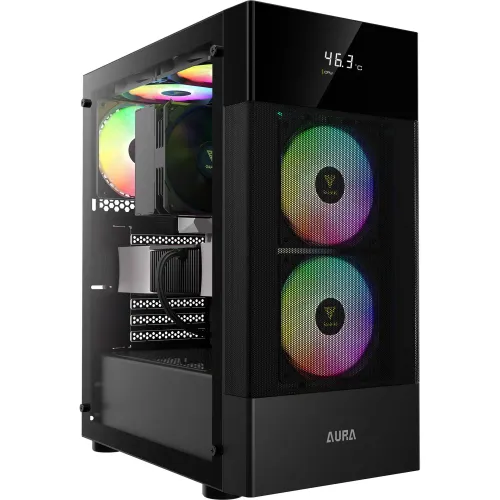 Gamdias AURA GC5 Mesh Mid-Tower ATX Gaming Casing — RGB, Digital Display