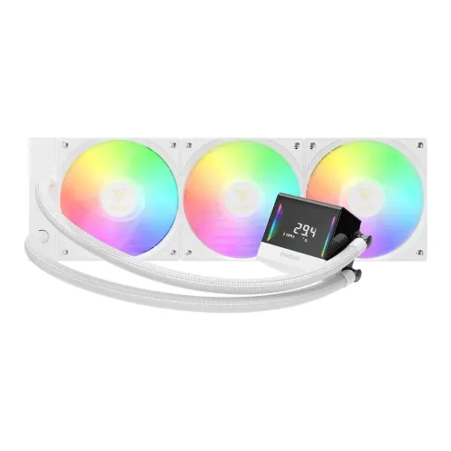Gamdias CHIONE E4-360 V2 WH AIO Liquid CPU Cooler — 360mm ARGB, With Display