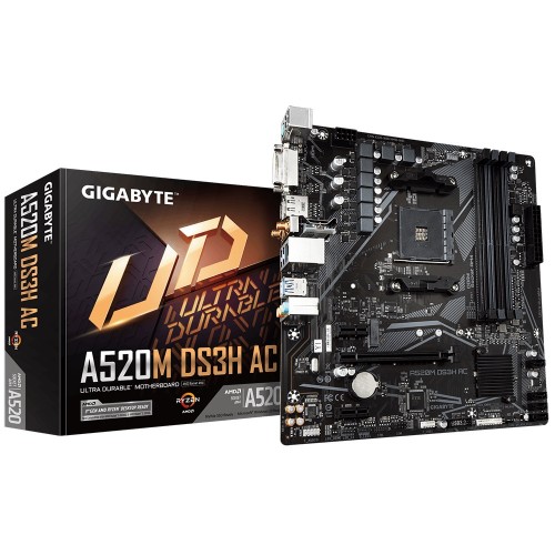 GIGABYTE A520M DS3H AC Ultra Durable Micro-ATX Motherboard — AM4