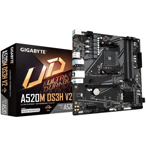 Gigabyte A520M DS3H V2 AMD AM4 Motherboard — Micro-ATX, DDR4