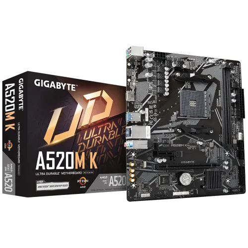 GIGABYTE A520M K Micro ATX Motherboard — AM4
