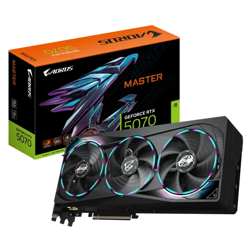 GIGABYTE AORUS GeForce RTX 5070 MASTER Graphics Card — 12G GDDR7