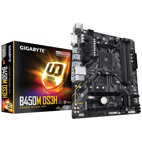 Gigabyte B450M DS3H Micro ATX Motherboard — AM4, AMD