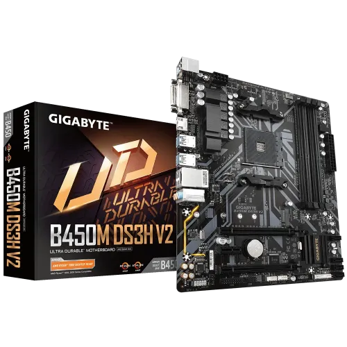 Gigabyte B450M DS3H V2 Motherboard — AMD AM4, Micro ATX