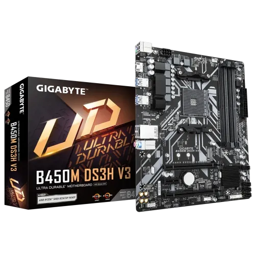 Gigabyte B450M DS3H V3 Motherboard — AMD AM4, Micro ATX