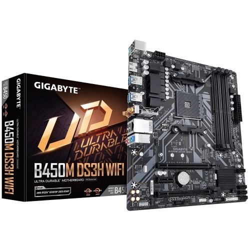 GIGABYTE B450M DS3H WIFI Micro-ATX Motherboard — AM4, AMD