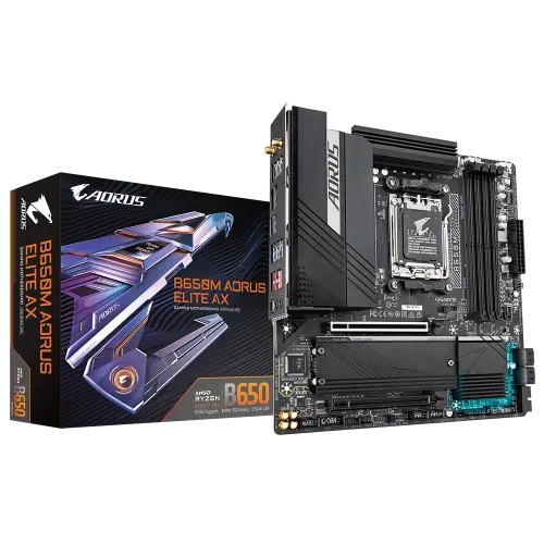 GIGABYTE B650M AORUS ELITE AX Micro-ATX Motherboard — DDR5, AMD AM5