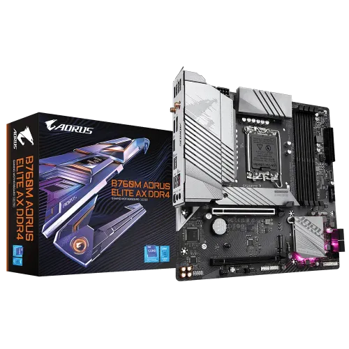 GIGABYTE B760M AORUS ELITE AX Motherboard — DDR4, mATX, 14th & 13th Gen