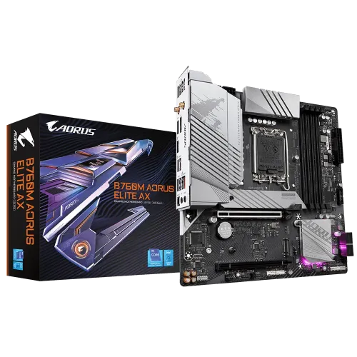GIGABYTE B760M AORUS ELITE AX Motherboard — DDR5, Micro-ATX