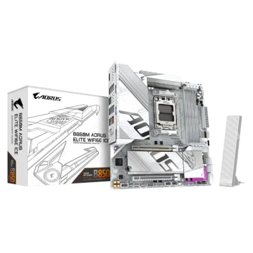 GIGABYTE B850M AORUS ELITE WIFI6E Motherboard — ICE, AMD AM5, DDR5, Micro-ATX