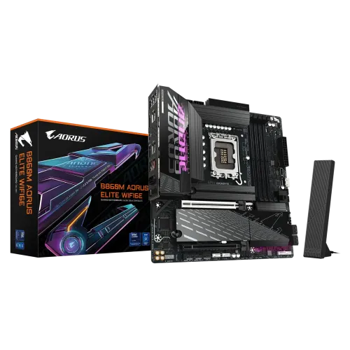 GIGABYTE B860M AORUS ELITE WIFI6E Micro-ATX Motherboard — LGA1851