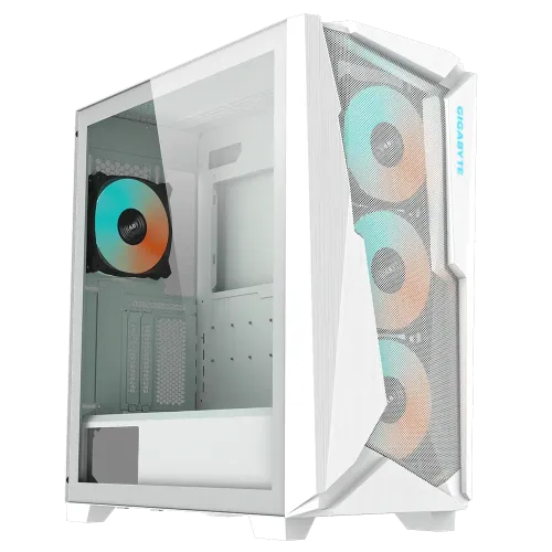 GIGABYTE C301 Mid Tower Gaming Case — E-ATX, Glass White
