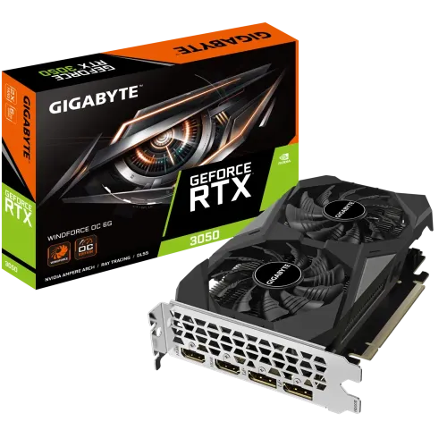 GIGABYTE GeForce RTX 3050 WINDFORCE OC Graphics Card — 6GB GDDR6