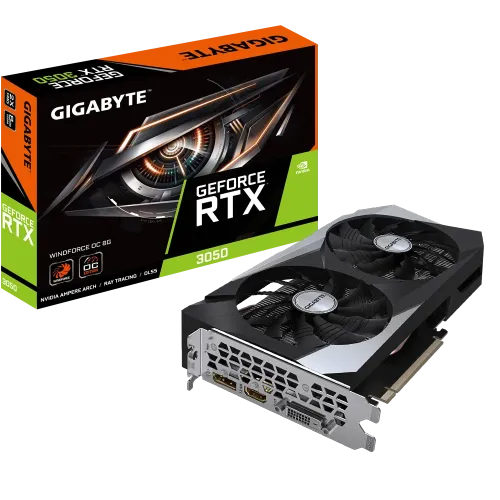 GIGABYTE GeForce RTX 3050 WINDFORCE OC Graphics Card — 8GB GDDR6