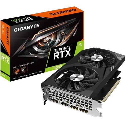 GIGABYTE GeForce RTX 3050 WINDFORCE OC V2 Graphics Card — 8GB GDDR6