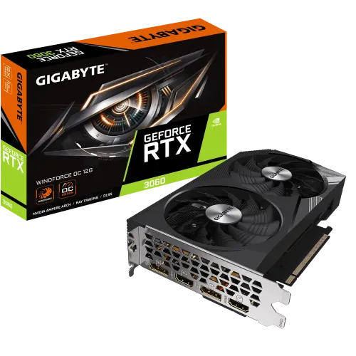 GIGABYTE GeForce RTX 3060 WINDFORCE OC Graphics Card — 12GB GDDR6