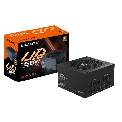 GIGABYTE UD750GM Power Supply — 750W, Ultra Durable 80+ Gold Full Modular